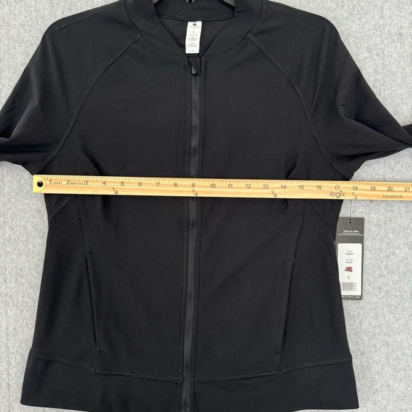 Yogalicious Lux Jacket Womens Large Black Full Zip Yoga Athletic Thumb Holes - Picture 13 of 16